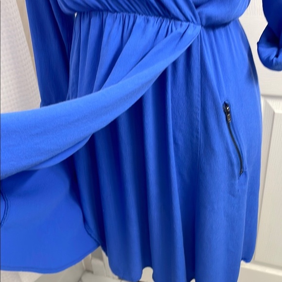 Maeve Anthropologie Blue Long Sleeve Wrap Dress - Picture 9 of 13